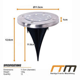 12x Solar Powered LED Buried Inground Recessed Light Garden Outdoor Deck Path