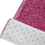 Large Shag Rug – Soft 200x140cm Burgundy Floor Rug with Anti-Slip Backing