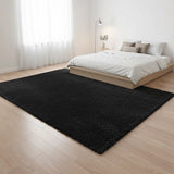 Large Shag Rug – Soft 200x140cm Black Floor Rug with Anti-Slip Backing