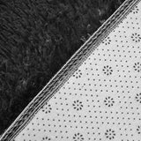 Large Shag Rug – Soft 230x200cm Black Floor Rug with Anti-Slip Backing