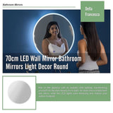 70cm LED Wall Mirror Bathroom Mirrors Light Decor Round