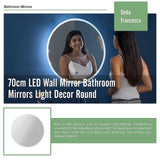 70cm LED Wall Mirror Bathroom Mirrors Light Decor Round