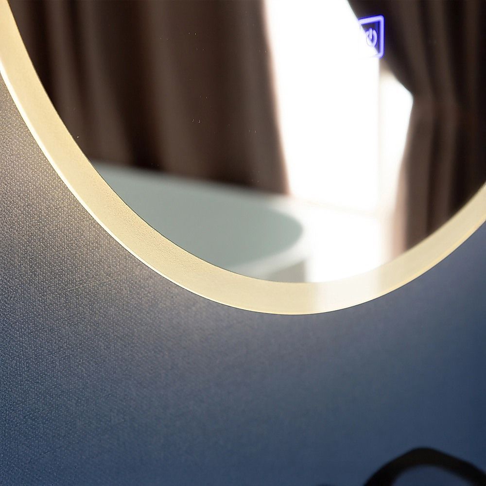 80cm LED Wall Mirror Bathroom Mirrors Light Decor Round