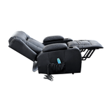 Recliner Chair – Electric Massage Lift Chair with Heat Function PU Leather Lounge Sofa Black