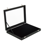 100 Slot Jewellery Display Box with Glass Lid for Rings, Earrings & Collectables