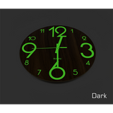 Glow In The Dark Wall Clock 30cm – Luminous Quartz Quiet Wooden Home Décor