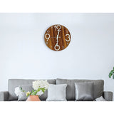 Glow In Dark Wall Clock Luminous Quartz Quiet Wooden Home Decor 30cm