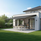 5.5m x 3.0m Retractable Folding Arm Awning Heavy Duty Full Cassette Motorised