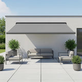 5.5m x 3.0m Retractable Folding Arm Awning Heavy Duty Full Cassette Motorised