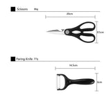 Kitchen 17 Piece Knife Set with Block and Sharpener Chef Knives
