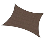 Rectangle Sun Shade Sail Fabric Garden Patio Pool Awning Canopy Cover Coffee