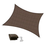 Rectangle Sun Shade Sail Fabric Garden Patio Pool Awning Canopy Cover Coffee