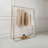 Gold Clothing Retail Shop Commercial Garment Display Rack