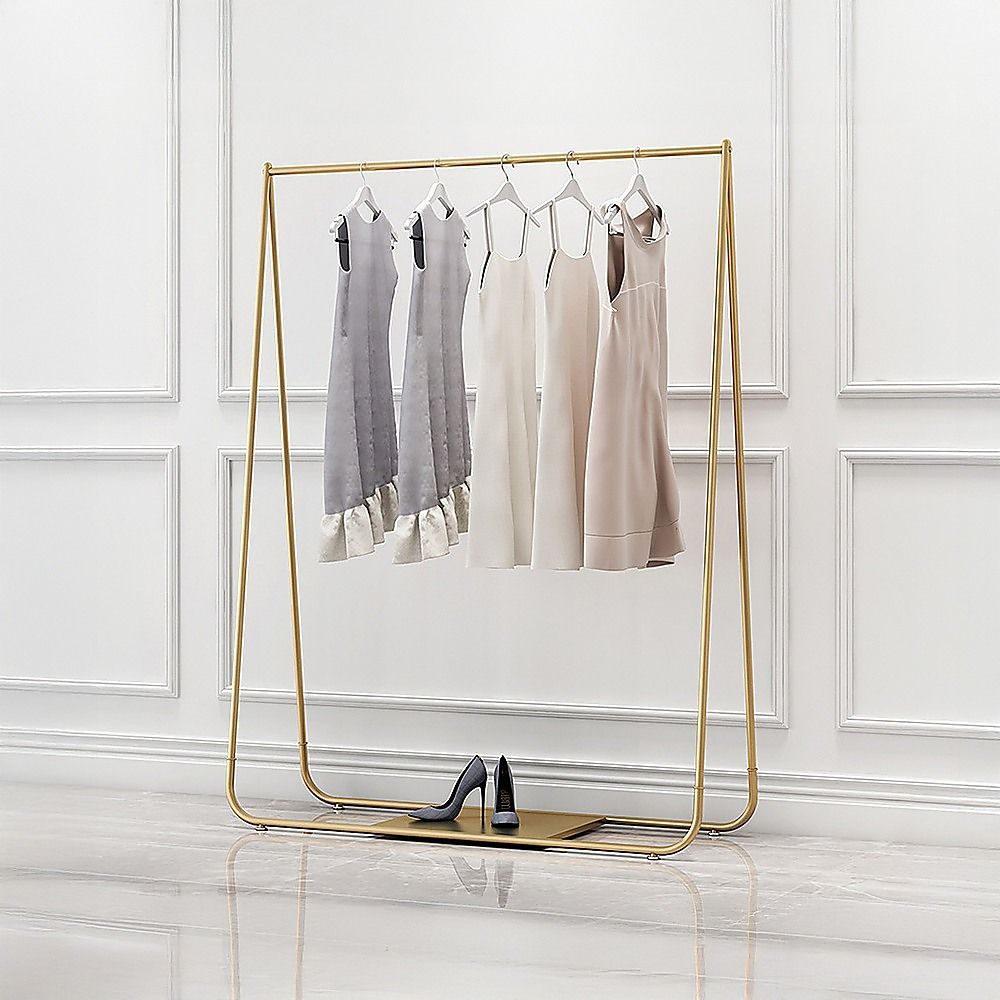 Gold Clothing Retail Shop Commercial Garment Display Rack