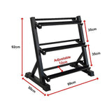 Dumbbell Rack Storage Stand Hex Weight Heavy Duty 3 Tier Wide Home Gym Fitness