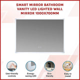 Smart Mirror Bathroom Vanity LED Lighted Wall Mirror 1000x700mm