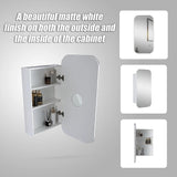Rectangle Wall Hung Bathroom Mirror Shaving Cabinet Vanity Matte White