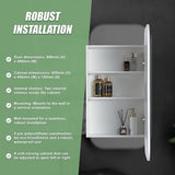 Rectangle Wall Hung Bathroom Mirror Shaving Cabinet Vanity Matte White