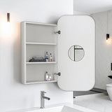 Rectangle Wall Hung Bathroom Mirror Shaving Cabinet Vanity Matte White