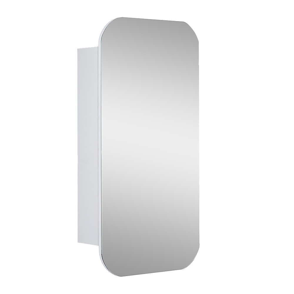 Rectangle Wall Hung Bathroom Mirror Shaving Cabinet Vanity Matte White