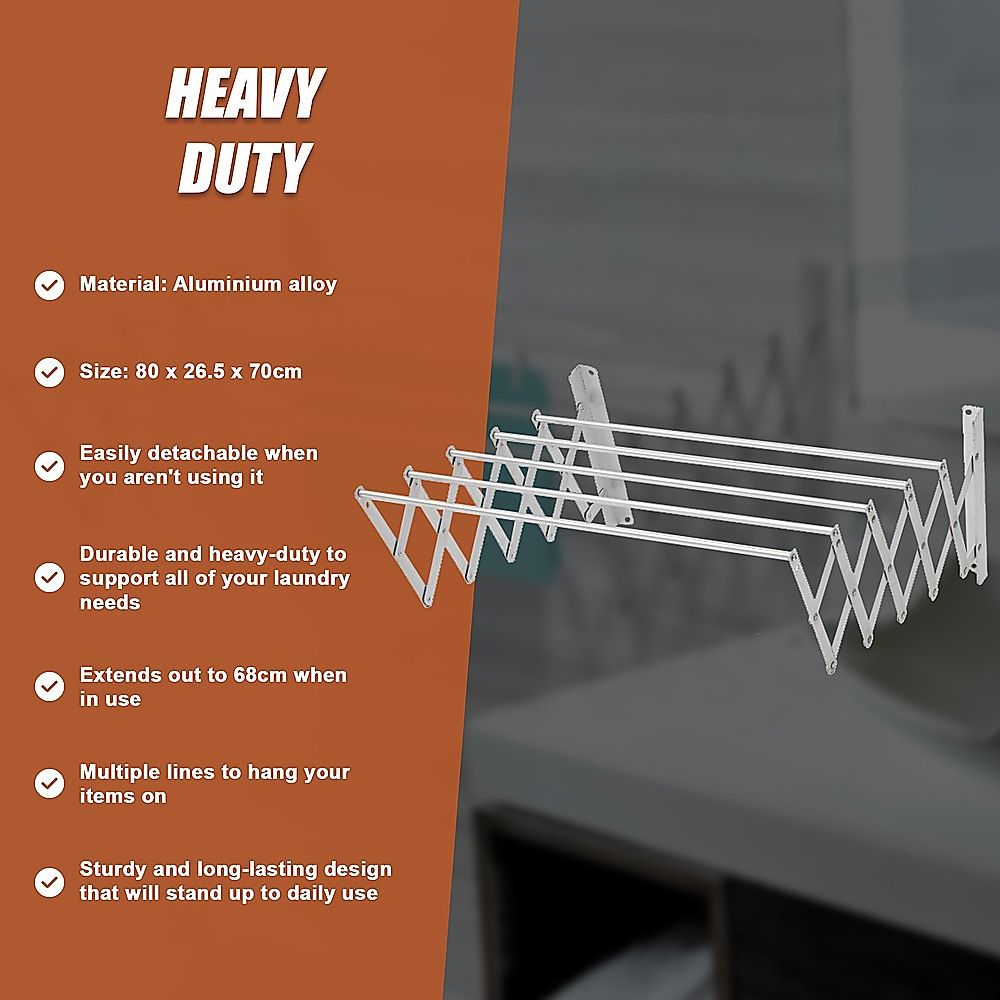 Pull Out Clothes Airer – Expanding Laundry Drying Line for Caravan, RV & Home