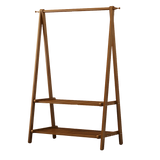 Portable Clothes Rack Coat Garment Stand Bamboo Rail Hanger Airer Closet