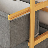 Bamboo Shelf with Storage Hamper – Wooden Organiser with 4 Laundry Bags