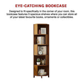5-Shelf Corner Bookcase Industrial Bookshelf Display Storage Stand