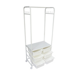 Metal Open Wardrobe Modern Storage Cabinet Tall Clothes Drawers Hanger Coat Rack