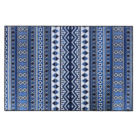 200x300cm Large Floor Blue Ethnic Rug – Modern Area Carpet for Bedroom & Lounge