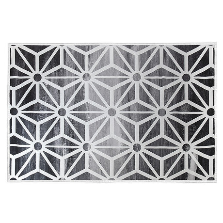 200x300cm Large Floor Black & White Geometric Rug – Modern Area Carpet for Bedroom & Lounge