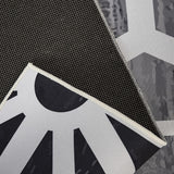 200x300cm Large Floor Black & White Geometric Rug – Modern Area Carpet for Bedroom & Lounge