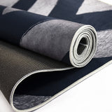 200x300cm Large Floor Blue Chevron Stripes Rug – Modern Area Carpet for Bedroom & Lounge