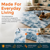 Large Floor Rug – 200x300cm Blue Rug (Fluffy Style)