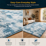 Large Floor Rug – 200x300cm Blue Rug (Fluffy Style)