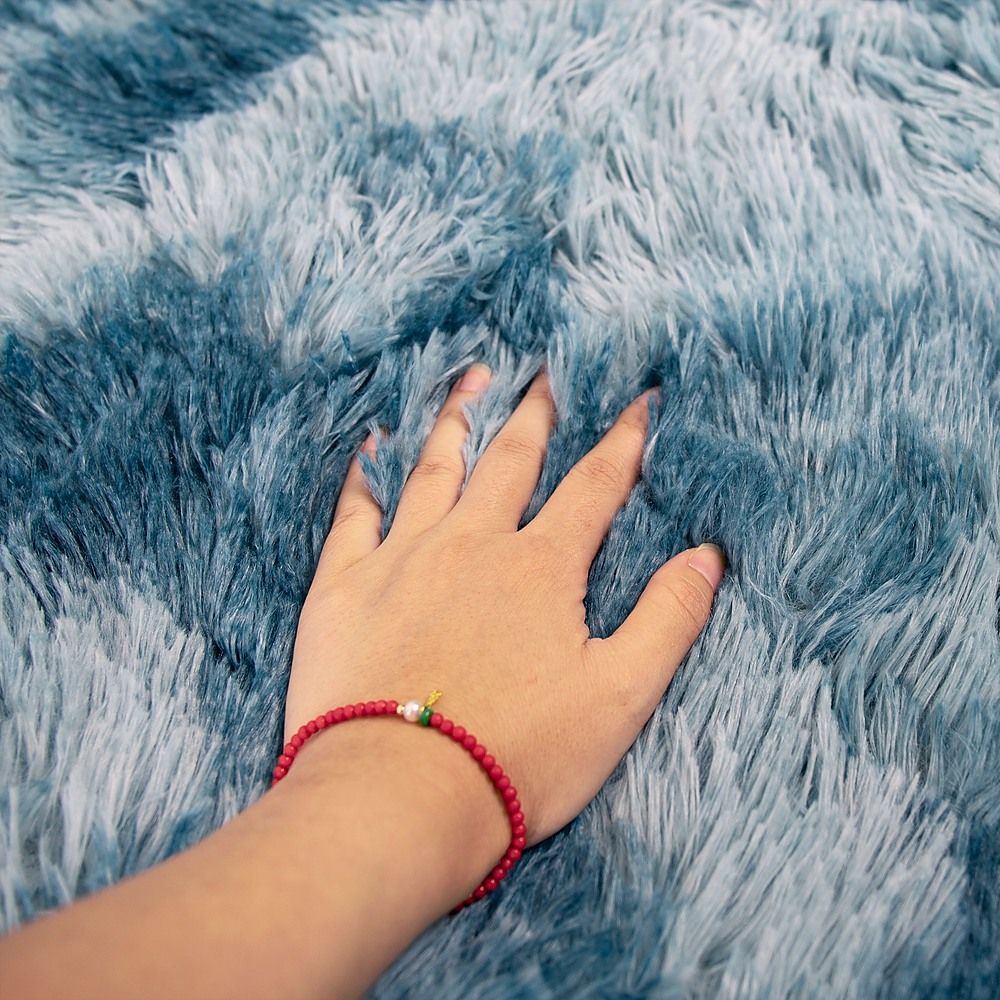 Large Floor Rug – 200x300cm Blue Rug (Fluffy Style)