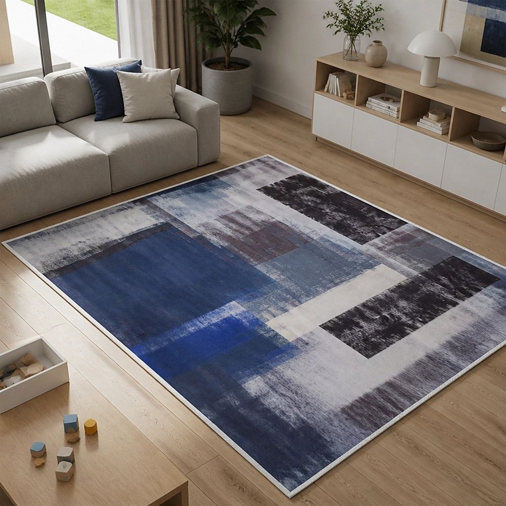 Large Floor Rug – 200x300cm Blue Rug (Abstract Style)