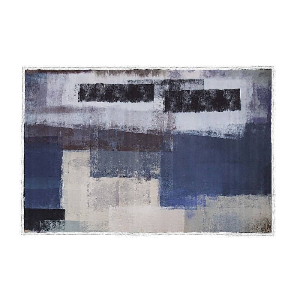 200x300cm Large Floor Blue Abstract Rug – Modern Area Carpet for Bedroom & Lounge