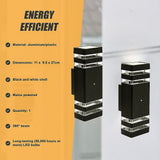 Modern 12 Inch LED Up Down Wall Light Dual Lamp with Dusk to Dawn Sensor