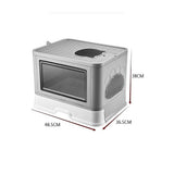 Jumbo Hooded Cat Litter Box Tray Pet Kitty Toilet for Large Cats w Hair Grooming