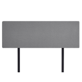 Linen Fabric King Bed Deluxe Headboard Bedhead - Night Ash