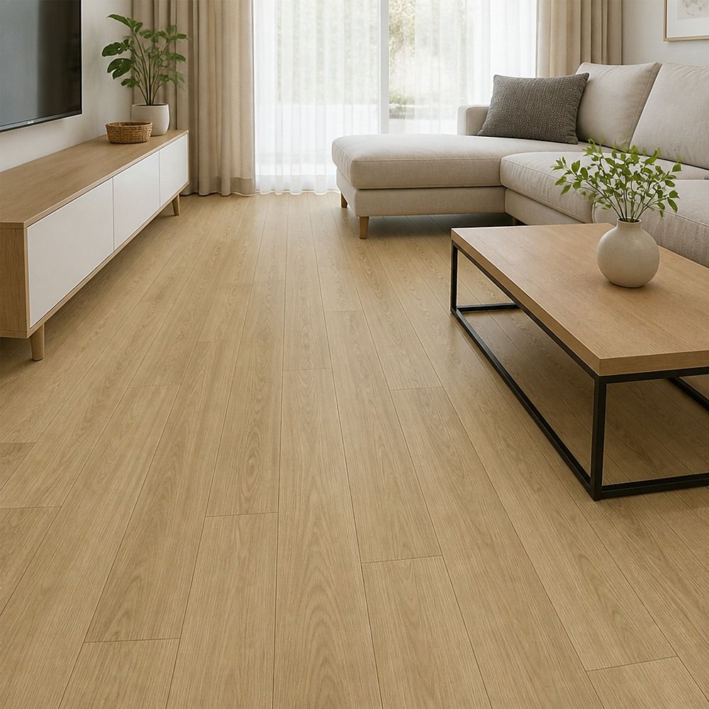 Vinyl Floor Tiles Self Adhesive Flooring Natural Light Oak Wood 16 Pack 2.3SQM