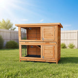 Large Rabbit Hutch with BASE Chicken Coop 2 Storey Guinea Pig Pet Cage House