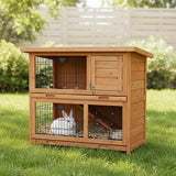 Large Rabbit Hutch with BASE Chicken Coop 2 Storey Guinea Pig Pet Cage House