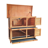 Large Rabbit Hutch with BASE Chicken Coop 2 Storey Guinea Pig Pet Cage House