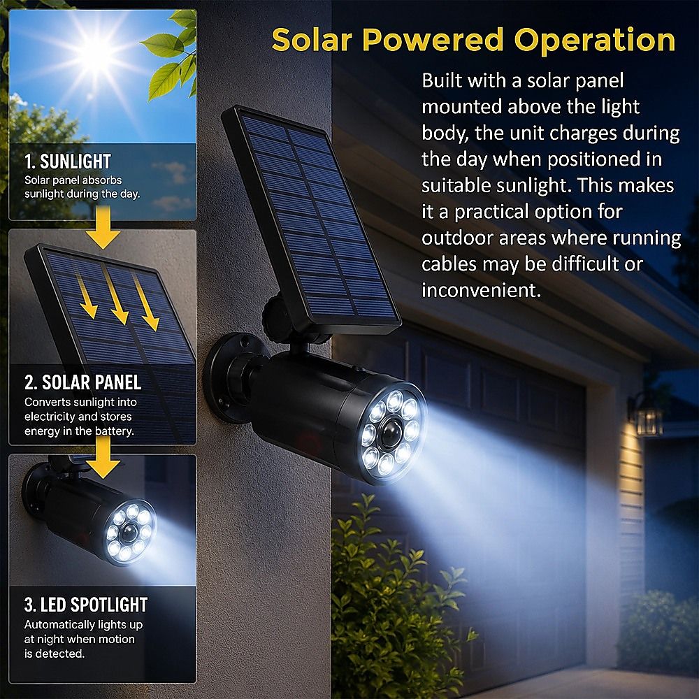 Solar LED Spotlight Motion Activated Security Light