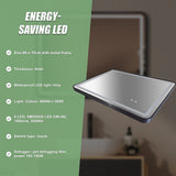 Rectangular Mirror LED Anti-Fog Illuminated Bathroom Living Room - 90x70cm