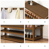 97x168cm Hallway Bench Coat Rack Stand Multifunctional Hall Shelf Entryway