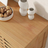 150cm Bamboo TV Cabinet Entertainment Unit with 3 Sliding Doors TV Stand Storage