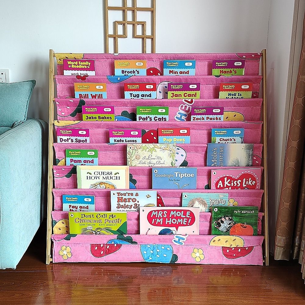 Kids Bookshelf Book Display Organiser 8 Tier Children's Bookcase Magazine Rack Storage Shelf